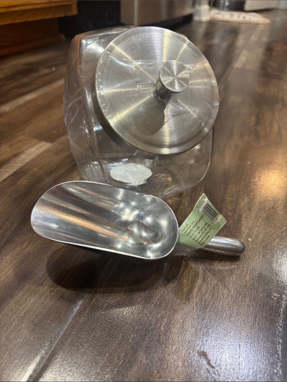 Threshold Stainless Steel Scoop with Clear Glass Storage Jar - Silver